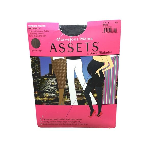 Assets x SPANX / Sara Blakely Terrific Tights - Sz 4 - Opaque Stripe - Maternity - Picture 2 of 4